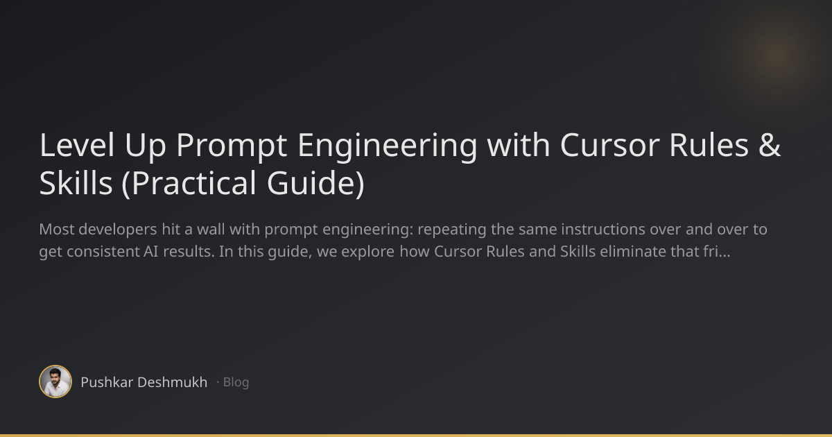 Level Up Prompt Engineering with Cursor Rules & Skills (Practical Guide)